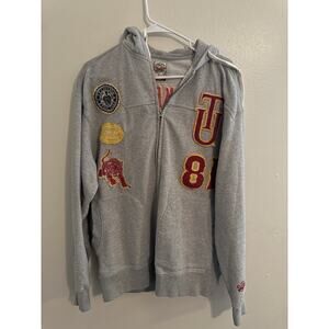 Tuskegee University Hoodie Full Zip Gray Embroidered Patches HBCU Large